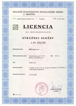 strážna služba licencia strážna služba licencia